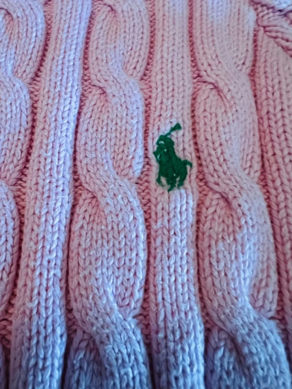Ralph Lauren Baby Pink Cable Knit Short Sleeve Sweater Top Size 6